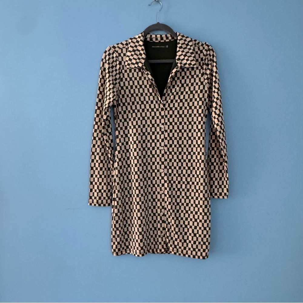 Abercrombie Checkered Long Sleeve Dress